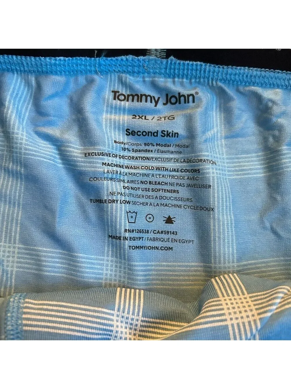 Tommy John Second Skin Boxer Briefs Blue White XXL NWT